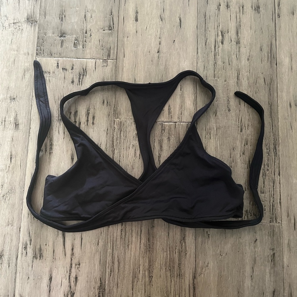 Black Racerback Wrap Around Bikini Top Size Small